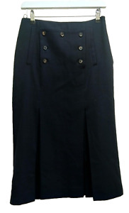 Alexander McQueen Navy Wool Crepe skirt uk 12 ladies fashion preloved Defects