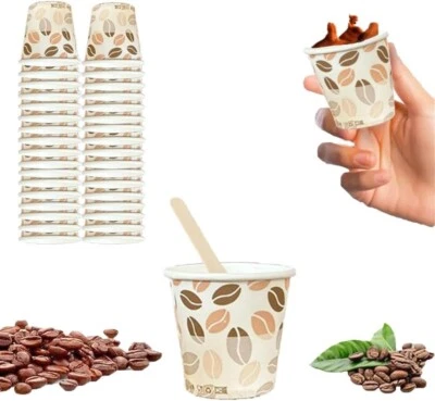 1000 Bicchierini Caffè di Carta Biodegradabili 75ml Bicchieri carta monouso  - Immagine 1 di 4