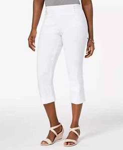 /LX022/ JM Collection Plus Embellished Pull-On Capri Pants White Sz 3X - Picture 1 of 3