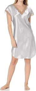 Shadowline Short Sleeve Nightdress - silver size medium 12-14 - Picture 1 of 4