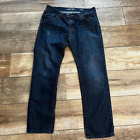 Seven7 Jeans homme 34x32 denim bleu maigre polyester coton lavé foncé denim