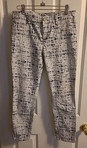 DKNY Pants Black and White Pattern Slim Fit Comfort Women's Sz 8 (30x26 1/2") - Picture 1 of 8
