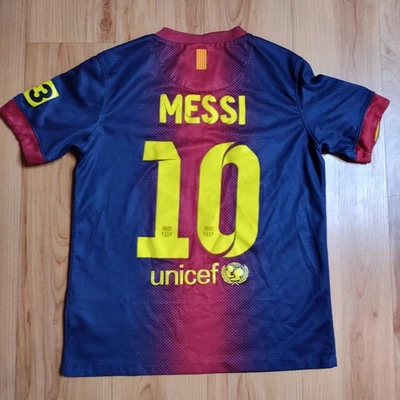 Fc 巴塞罗那 2012 2013 年主场橄榄球球衣耐克 Lionel Messi Youth M 码 — 第 1/4 张图片