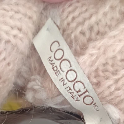 COCOGIA Italiano Marfil Beige Mohair Mezcla de Lana Chal Capa Envoltura Enorme Capucha Cuello OS Foto 1 de 4