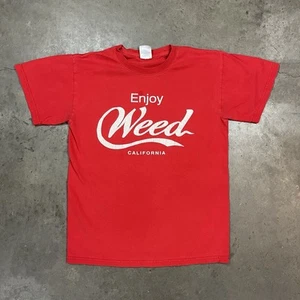 Camiseta De Colección Y2K Weed California Coca-Cola Gráfica Roja S - Imagen 1 de 5