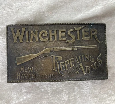 Winchester Repeating Arms Brass Belt Buckle New Haven Connecticut - Image 1 of 2