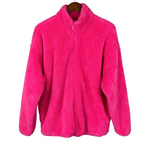 UNDERCOVER ROSA Victoria's Secret giacca pelliccia sintetica rosa full zip tasche donna L