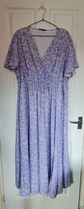 Bloomchic, Long light purple/white flowery pocket dress. Size - UK20 - Picture 1 of 1