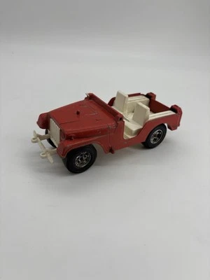 HUBLEY КРАСНЫЙ МЕТАЛЛИЧЕСКИЙ ИГРУШКА JEEP #1710 7» ДЛИНОЙ. ОТСУТСТВУЮТ ДЕТАЛИ ЛОБОВОГО СТЕКЛА И БУКСИРОВКИ - Изображение 1 из 4