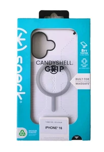 Speck CandyShell Grip iPhone 16 Hülle Slim MagSafe - Weiß/Schwarz NEU KOSTENLOSER VERSAND - Bild 1 von 2