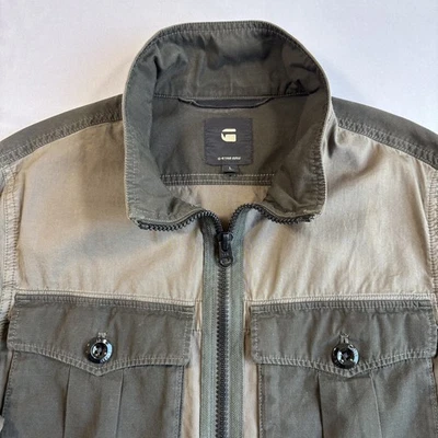 Sobrecamisa G-Star Raw para hombre tipo C utilitaria PM verde humo talla grande Foto 1 de 4