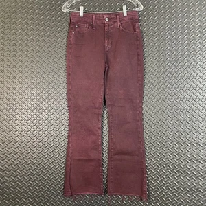 AG Adriano Goldschmied Farrah Boot Crop High-Rise Jeans burgund ausgefranster Saum 26 - Bild 1 von 9