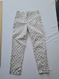 Ladies Skinny Trousers F&F Size 8 Off White Mock Pockets 31005 - Picture 1 of 14