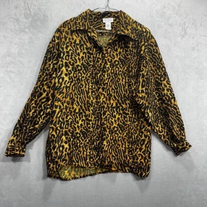 Blusa de Colección Express Para Mujer Seda Estampado de Leopardo Abotonada Talla M Manga Larga - Imagen 1 de 11