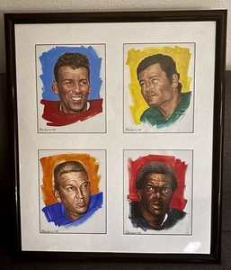 Ron Lewis Original Artwork ~ Johnny Unitas, Len Dawson, Gale Sayers, Don Maynard - Picture 1 of 6