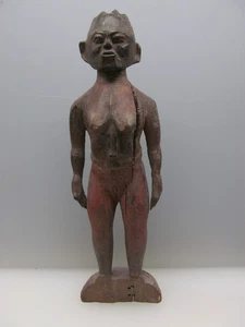 antike Holz Figur Frau Afrika ? Ozeanien ? Zustand siehe auf den Fotos ca. 32,5 - Bild 1 von 19
