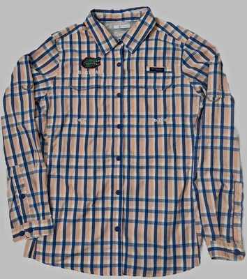 Футболка Florida Gators Columbia PFG для рыбалки вентилируемая клетчатая на пуговицах размер L бейсбольная - Изображение 1 из 4