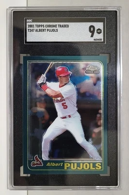 2001 Topps Chrome Traded Albert Pujols RC #T247 - SGC 9 MINT Rookie - Image 1 of 2