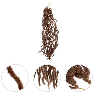 20 ciocche estensioni capelli all'uncinetto marrone chiaro 18 pollici trecce finte dreadlocks - Foto 1 di 12