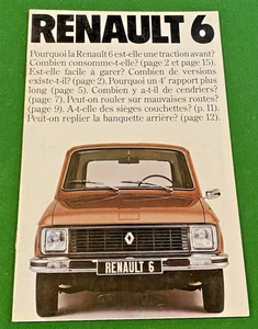 Brochure de Vente  RENAULT 6 - 1976 - Bel Etat. - Picture 1 of 6