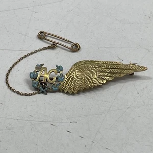ORIGINAL WW1 WW2 AIR GUNNER 9 CARAT GOLD SWEETHEART BROOCH RAF RAAF RFC AIRMAN - Picture 1 of 5