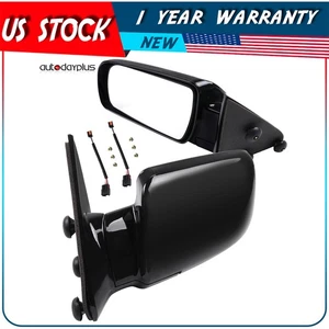 Espejos retrovisores laterales manuales negros lado izquierdo+derecho para camioneta GMC Chevy 1988-98 - Imagen 1 de 13