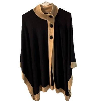 Capa Jones New York Signature negra y tostada vintage talla única mezcla de angora Foto 1 de 4