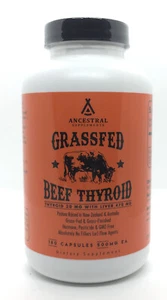 Ancestral Supplements Grass Fed Beef Thyroid 500 mg 180 Caps - Picture 1 of 3
