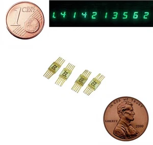 4 Stck. 7 Segment LED Display Numerisches Symbol 3 mm Grüngold Pin L104V SEL620 UdSSR - Bild 1 von 3
