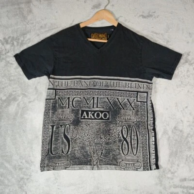 Akoo Shirt Mens Medium Black Short Sleeve Pullover Casual Streetwear TI Urban - Image 1 of 4
