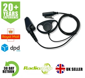 D-SHAPE EARPIECE WITH MIC & PTT 11DCH1040K2 FITS KENWOOD MULTIPIN TWO WAY RADIO - Zdjęcie 1 z 17