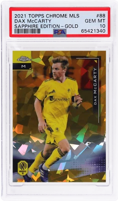 2021 Topps Chrome MLS Sapphire Dax Mccarty Gold Refractor #88 /50 PSA 10 - Image 1 of 2