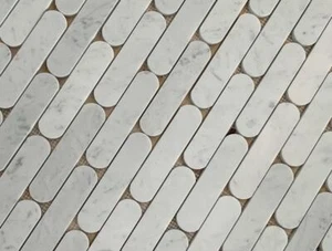 1x Full Sheet Sample : Honed Carrara Marble Tic Tac Mosaic - Picture 1 of 2