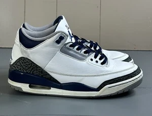 Air Jordan 3 Retro Midnight Navy Size 9 CT8532-140 Cement White Blue Nickel - Picture 1 of 16
