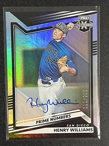 2022 Elite Extra Edition Henry Willliams Auto/200 Primnummern AUF KARTE #91 - Bild 1 von 4