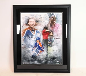 Wayne Gretzky & Tiger Woods Autographed Framed 16x20 Photo UDA COA LE-100 - Picture 1 of 6