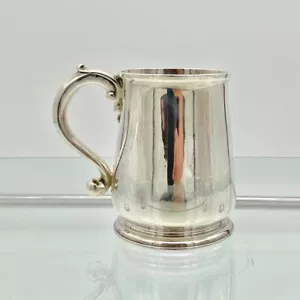 Taza antigua con pinta de plata esterlina George II Londres 1728 Edward Vincent - Imagen 1 de 7