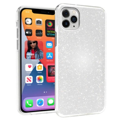 Cover Custodia Brillantini 3 In 1 Tpu Glitter per Apple  Iphone 11 Pro Argento - Immagine 1 di 4