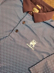 Callaway Opti-Dry Golf Polo Dorchester Course Shirt Mens L All Over Print - Picture 1 of 11