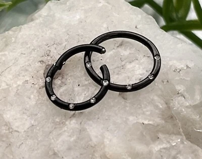 Anillo de segmento con bisagras de cinco gemas al ras 16 g clicker de tabique acero quirúrgico 316L 1 pieza Foto 1 de 4