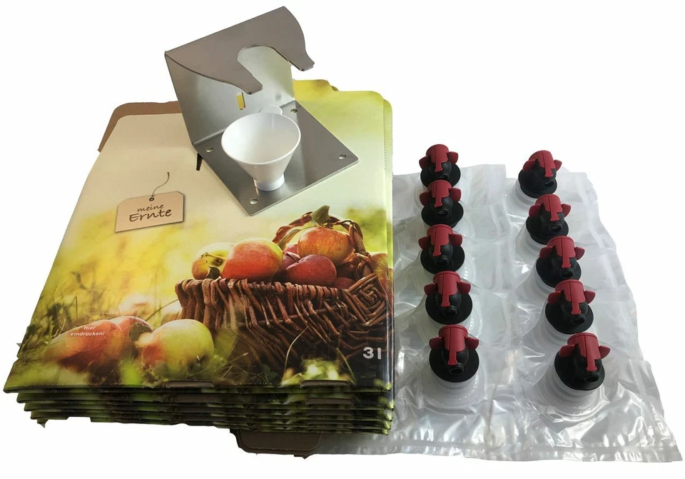 Starterset 3 Liter Bag-in-Box Beutel + Kartons + Abfüllhalter +Trichter          - Bild 1 von 1