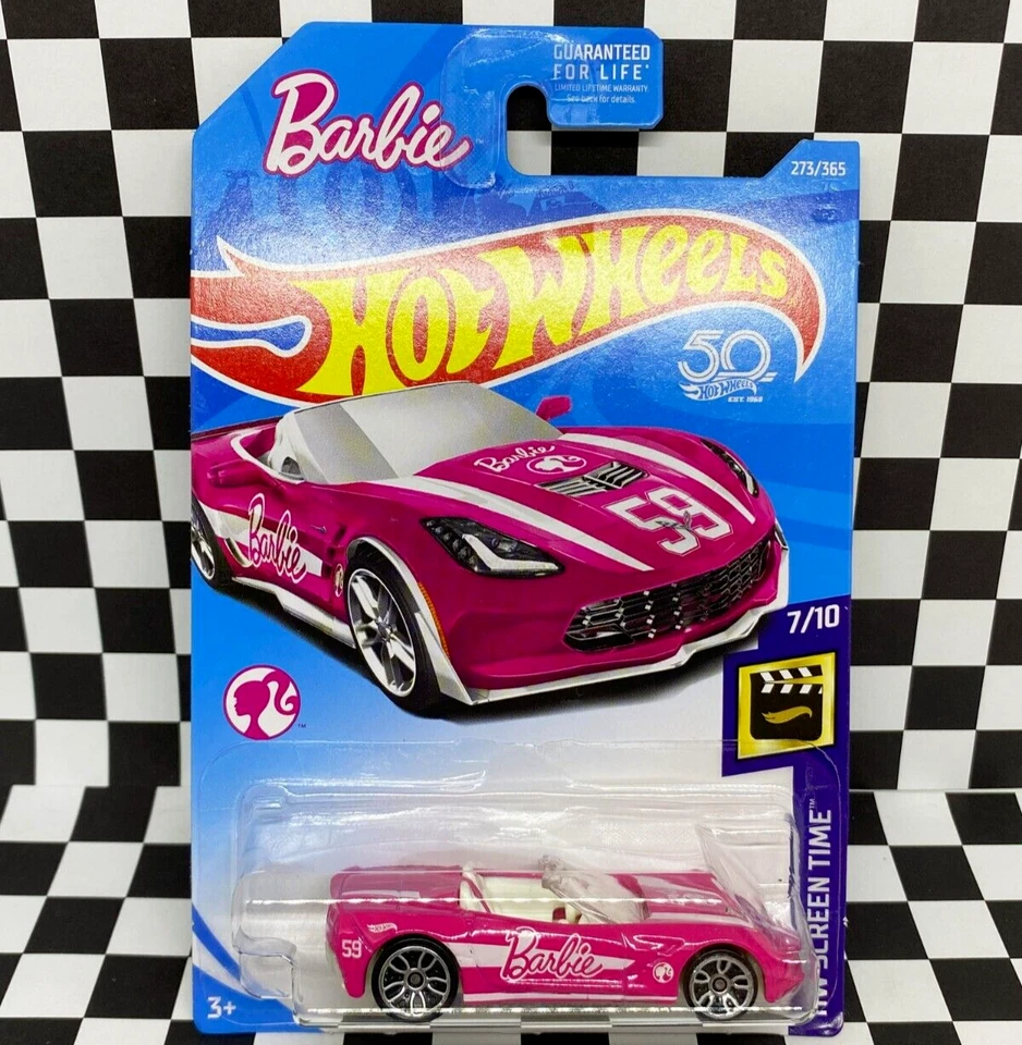 Hot Wheels Barbie 2014 Chevrolet Chevy Corvette Stingray Car Pink Diecast 1/64