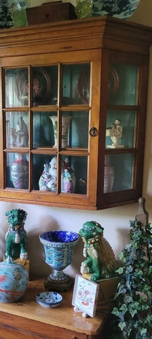 Antique Cabinet 3 Shelf  Glass  Case Cover