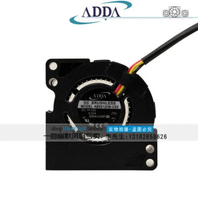 Original  ADDA 5020 5CM AB5012HB-C03 3 Wires Blower Fan 12V 0.21A  - Image 1 of 2