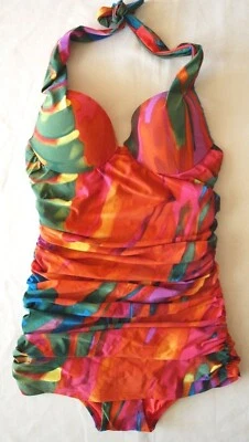 Traje de baño retro de una pieza NATORI push up cuello hundido con aros Maillot 8 B/C Foto 1 de 4