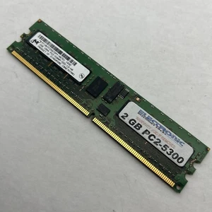 2GB Ram Micron 2GB PC2-5300P DDR2 SDRAM Memory 1RX4 ECC # MT18HTF25672py 5300 - Picture 1 of 6