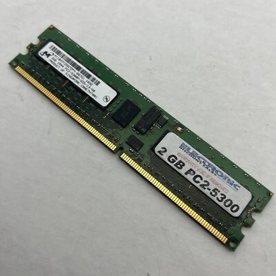2GB Ram Micron 2GB PC2-5300P  DDR2 SDRAM Memory  1RX4 ECC # MT18HTF25672py 5300 - Image 1 of 4