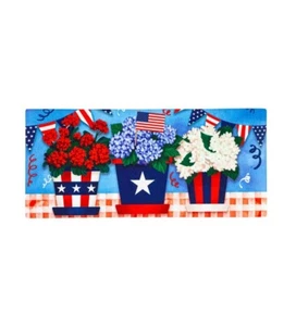 Patriotic Flower Pot Sassafras Switch Mat 22 x 10 - Picture 1 of 1