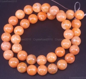 Natural Orange Calcite Gemstone Round Loose Beads 4mm 6mm 8mm 10mm 12mm 15.5" - Picture 1 of 13