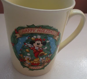 New Happy Holidays Mickey Mouse 2003 Disney Christmas Through the Years Mug - Picture 1 of 4